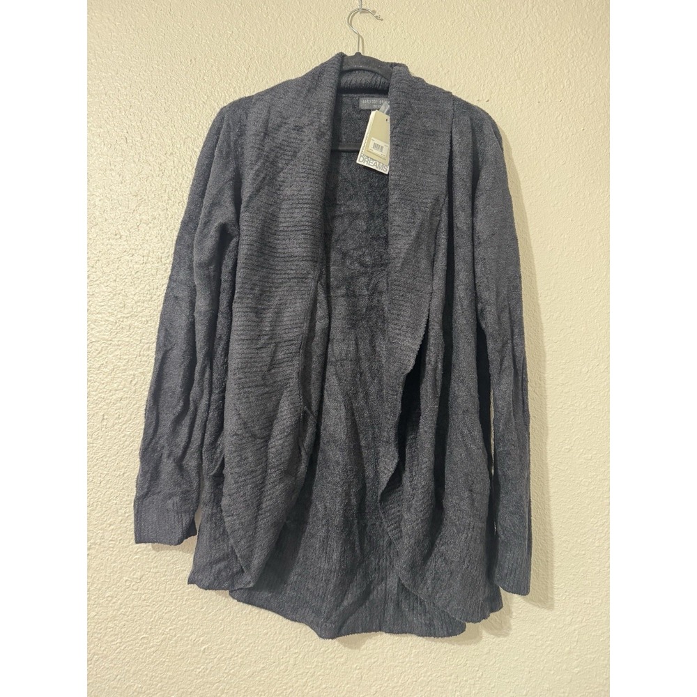 barefoot dreams cozychic lite cardigan Black Lounge Comfort Stretch New